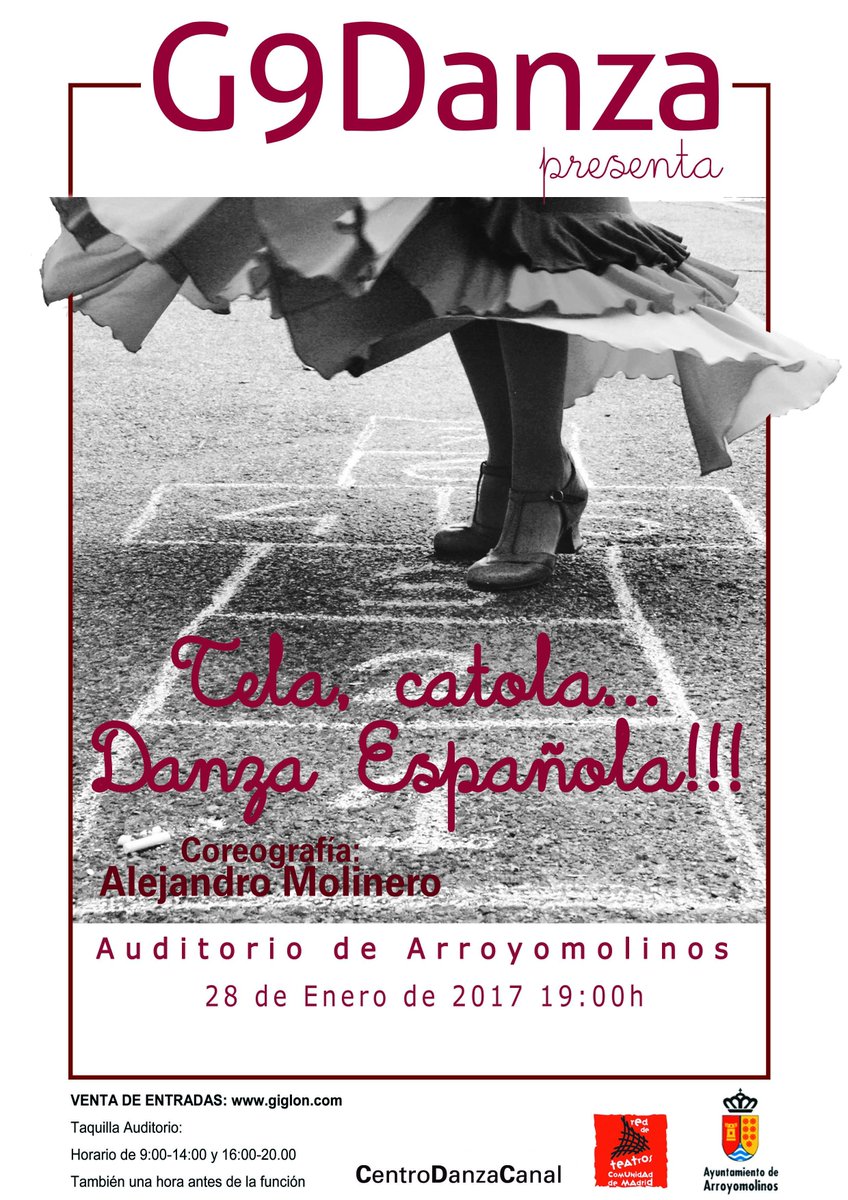DanzaCanal's tweet photo. La cía @G9Danza presenta 'Tela catola... danza española!!!', desarrollada en nuestras salas, en el Auditorio de Torremolinos el 28 de Enero: https://t.co/aOvJp3WqtL