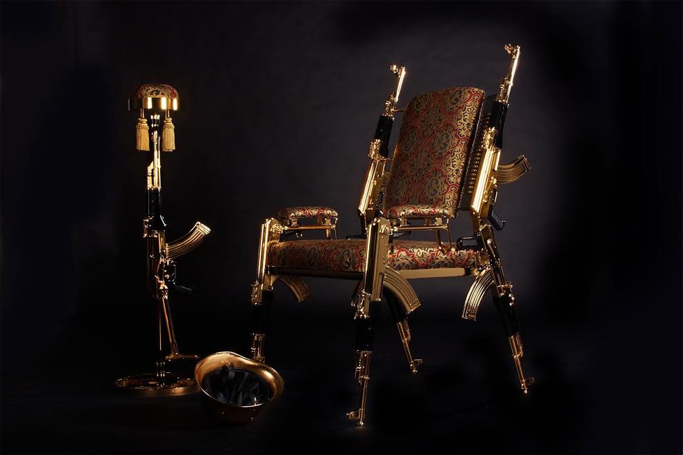 Gold AK47 Chair & Lamp