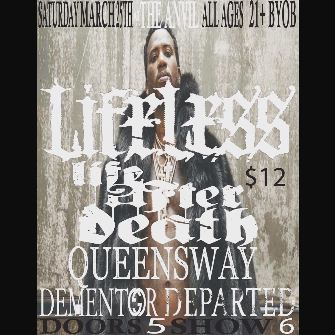 Catch this banger in March! <a href="/LifelessNLFTW/">LIFELESS</a> <a href="/LADINHC/">Life after death</a> <a href="/QueenswayBand/">Queensway</a> #Dementor #Departed Come get buck. Altoona on top.
