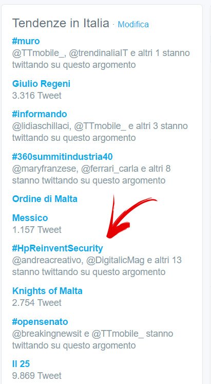 franzrusso's tweet image. #HPReinventSecurity è già in trending in Italia in settima posizione, continuate a seguire lo streaming digitalic.it/wp/mercato-2/h…