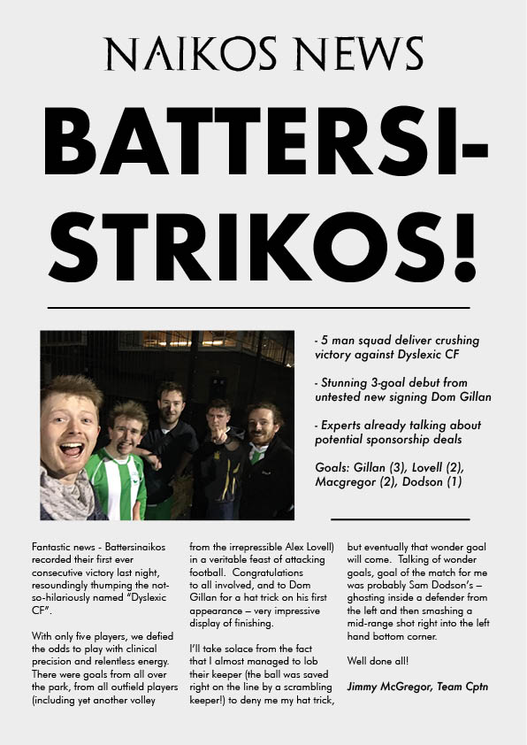somelawrenceguy's tweet photo. @Batterseanaiko5 We're in the paper! Our own paper, but still. https://t.co/mNcwTYuDGQ