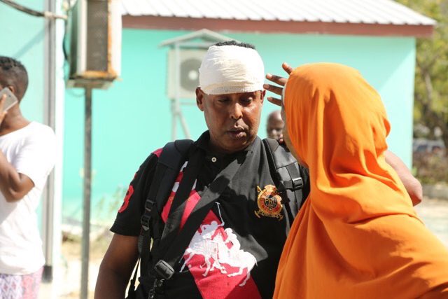 RadioDalsan1's tweet photo. PHOTOs Journalist wounded at  Hotel Dayax.They include Farah -AP Saruurow -Reuters Gacal,Gurey-Freelancers Abdiqadar Radio Kulmiye #Somalia https://t.co/ojvZEfgWDR
