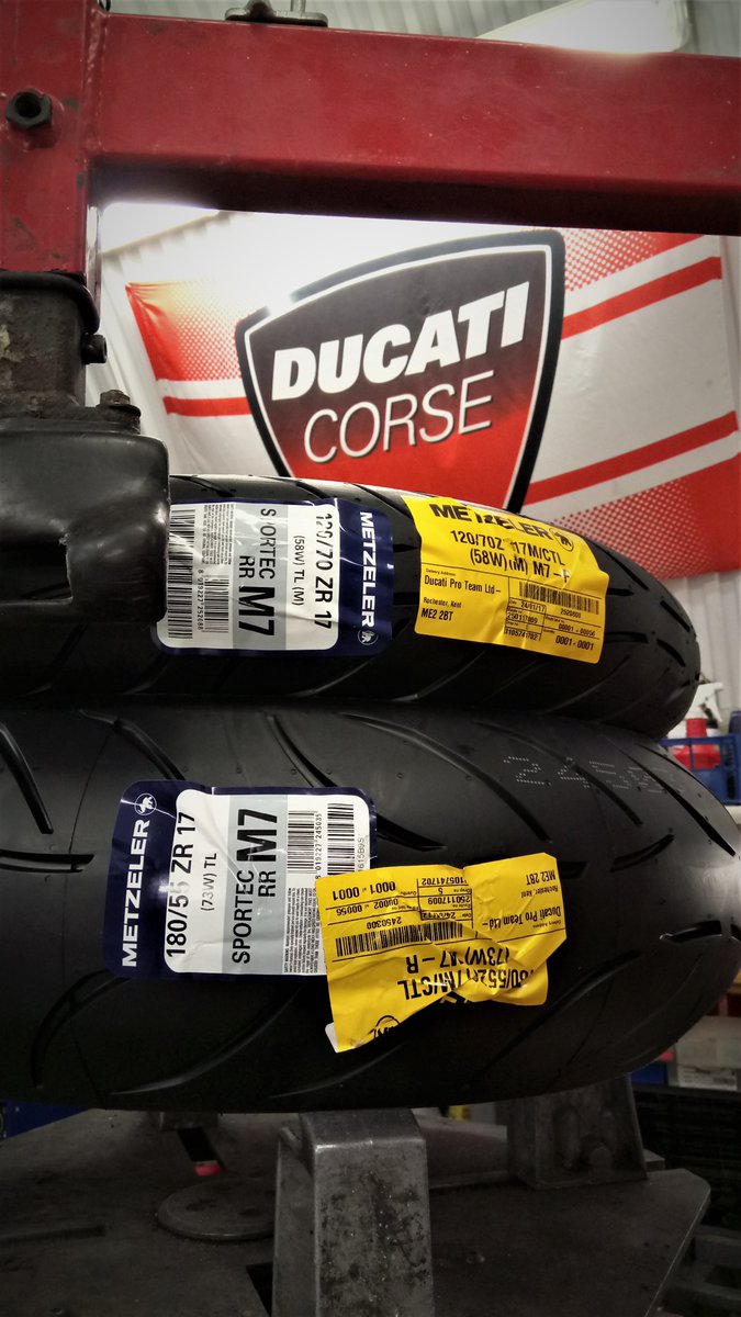 A customer has chosen to try a set of Metzeler M7RR's instead of the usual Pirelli SuperCorsa's, will be interesting to hear the feedback!