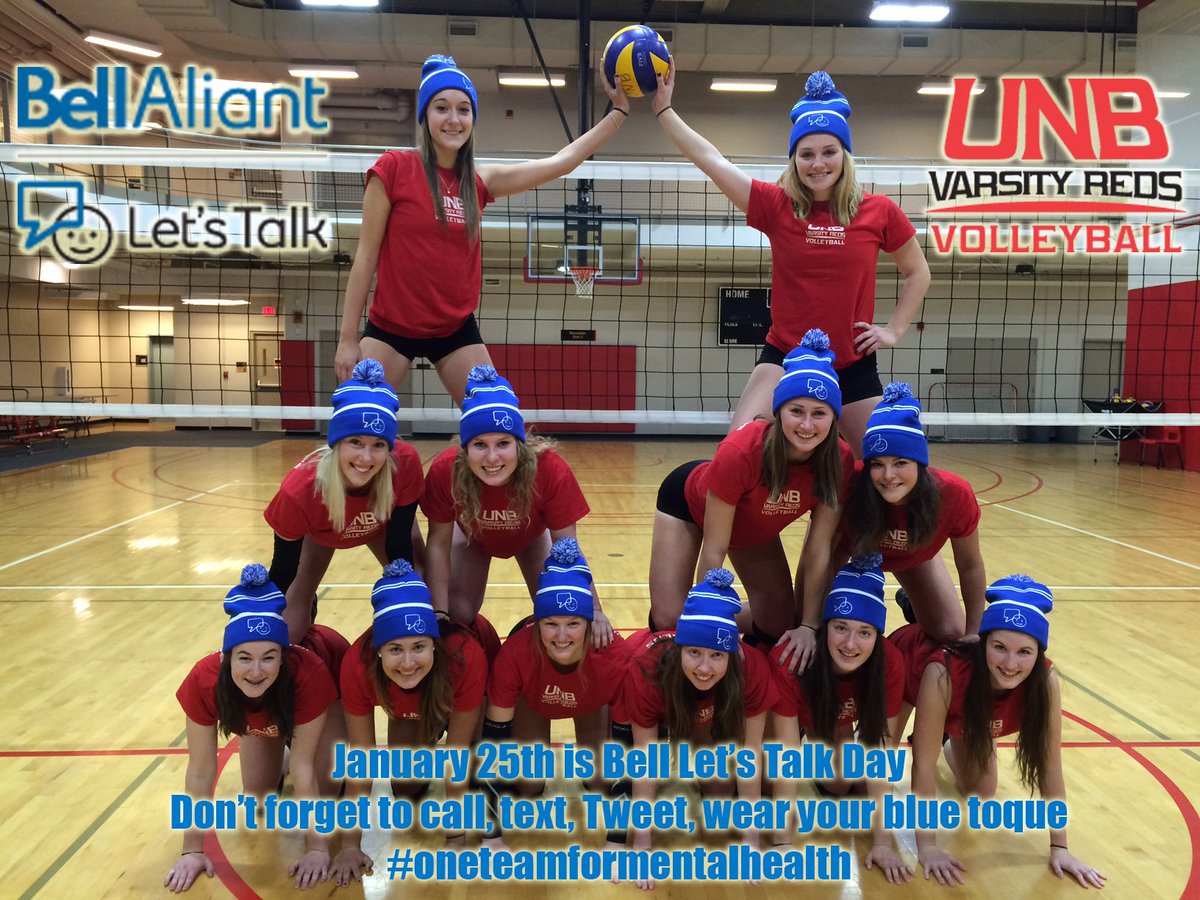UNBAthletics's tweet photo. #BellLetsTalk #oneteamformentalhealth @unbvolleyball @Bell_LetsTalk #IamVRed https://t.co/RlO0IPxxOu