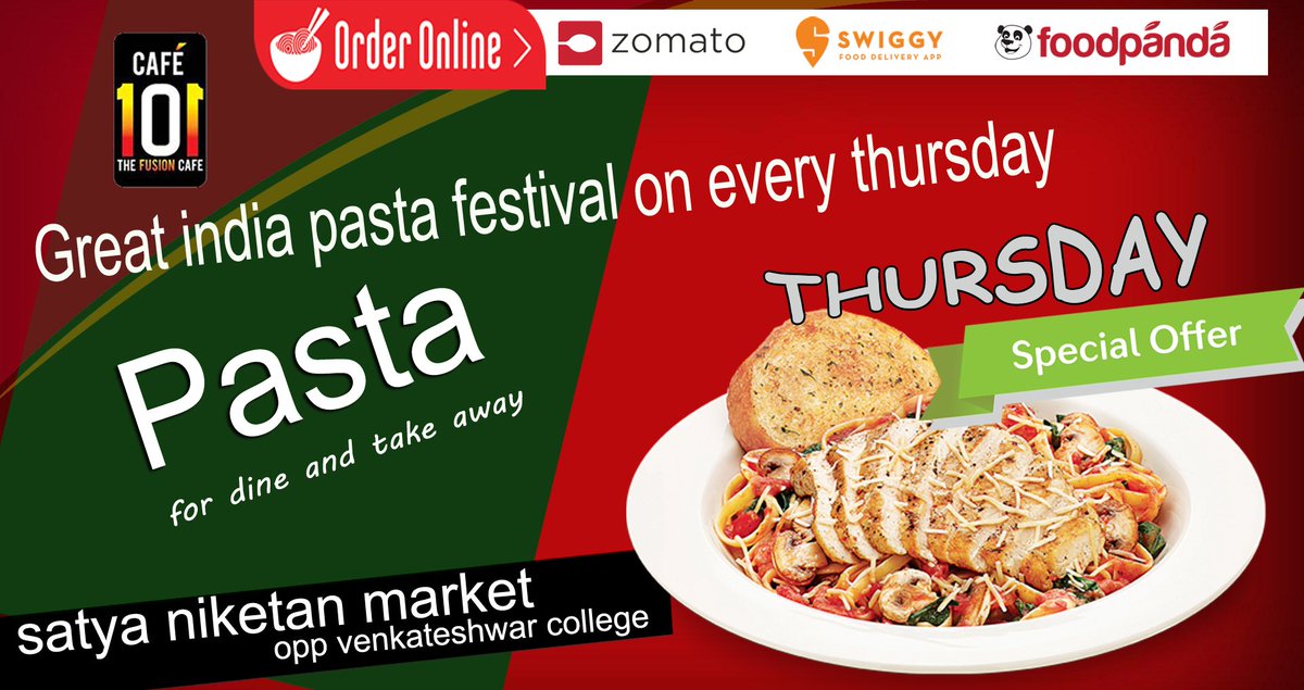 cafe10110's tweet photo. ENJOY #REPUBLICDAY WITH #CAFE101
Tommorow is #Thursday #Offer.
Visit: cafe101 satya niketan market, opp venkateshwar college, Delhi https://t.co/NLAhu7B6Ab