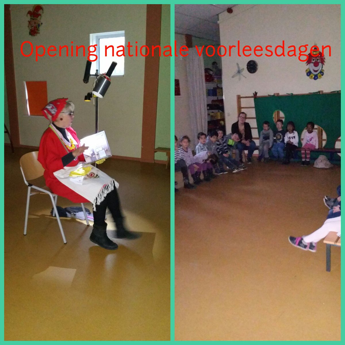 Mevrouw Janssen opende in gr. 1/2 de nationale <a href="/Voorleesdagen/">Voorleesdagen</a> met het boek 'De kleine walvis' #voorlezen @skbo_oss