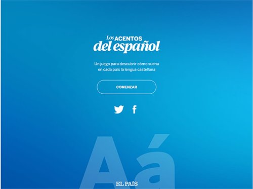 ProfesoresdeELE's tweet photo. Un juego para descubrir cómo suena en cada país la lengua castellana https://t.co/yNcicPVAKz #acentosdelespañol #ELE #juegoELE vía @el_pais https://t.co/uDbot0HaWf