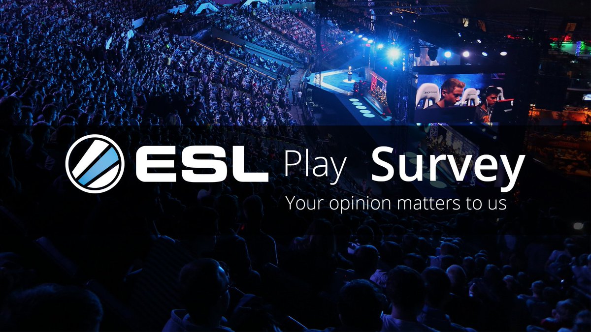 ESL's tweet image. Take part in the annual ESL Play survey to help us improve our tournaments and earn a €5 voucher for the ESL Shop!
surveymonkey.com/r/ESLPlaySurvey
