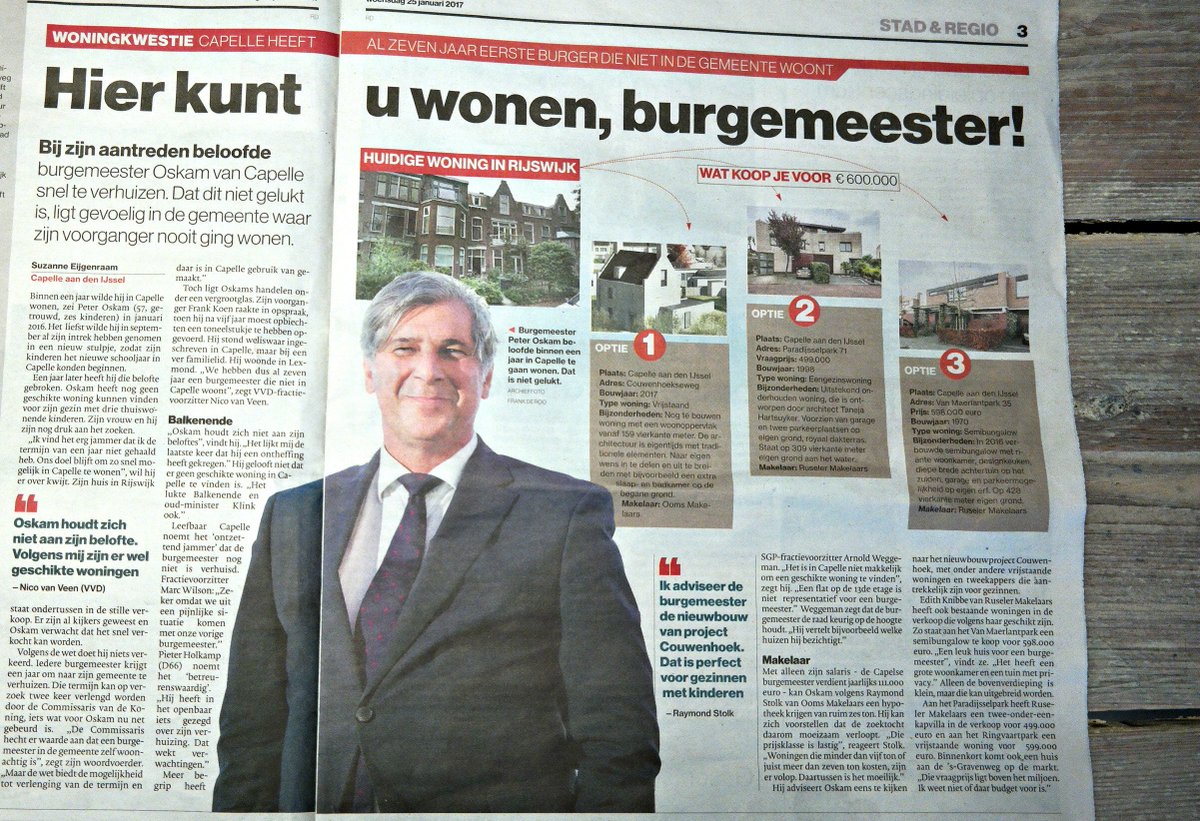 Twee van onze woningen in de krant! Burgemeester leest u mee? Artikel: ad.nl/rotterdam/hier… #capelle #burgemeester
