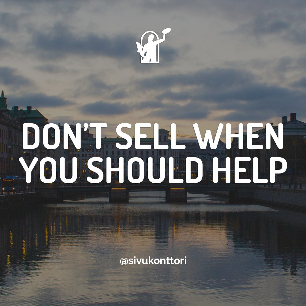 sivukonttori's tweet image. "There’s always been something negative and twisted to #sales" sivukonttori.se/dont-sell-when…