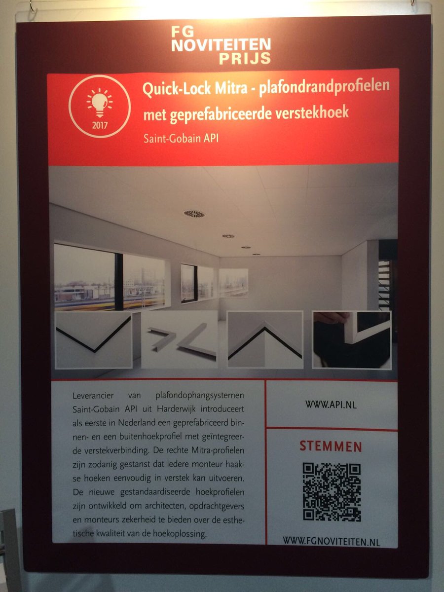 RdJong01's tweet photo. Quick-Lock Mitra dingt mee naar de FGNoviteitenprijs 2017. Stem op https://t.co/uPYRvGSR18 #vakbeursfacilitair @APIQuickLock #debestebasis https://t.co/apb1nSW6hg