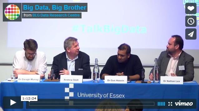 BLGDataResearch's tweet photo. Our 4th #TalkBigData lecture 'Big Data, Big Brother?' is now available to view online! @HRBDTNews @ADRN_UK @ESRC https://t.co/2FNsgXN9Bl