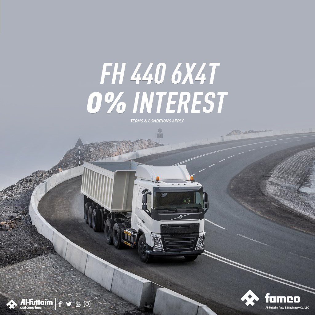 AlFuttaimAuto's tweet photo. This power-house on wheels by @VolvoTrucks can be yours at the lowest possible price! Visit https://t.co/aKdz9HZib4 #FAMCO_UAE https://t.co/2W1G24nrig