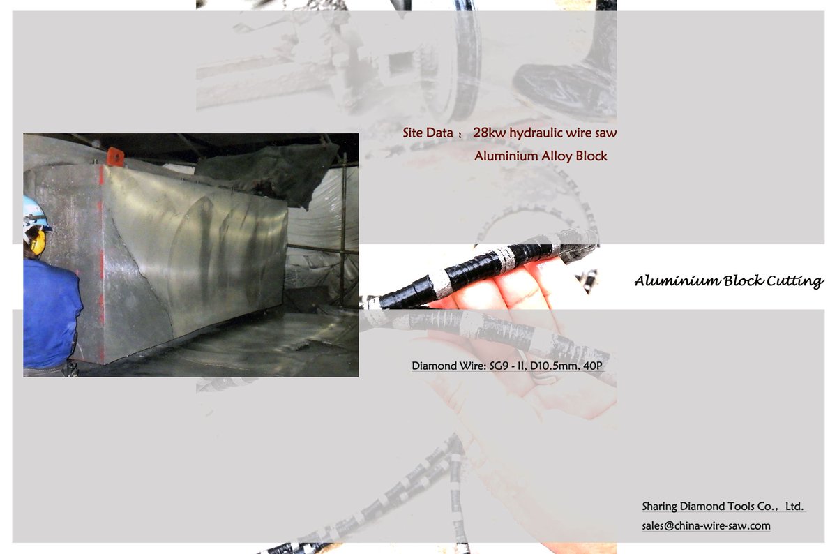 SharingTools's tweet image. Our Sharing Diamond Wire Sawing Application on Aluminium Block Cutting.