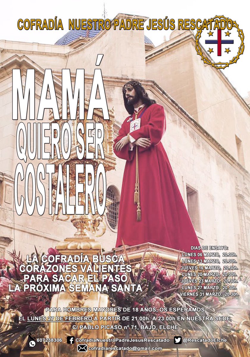 rescatadoelche's tweet photo. Quieres ser costalero? #Mamaquierosercostalero #SemanaSantaElche https://t.co/C5uaFZGHil