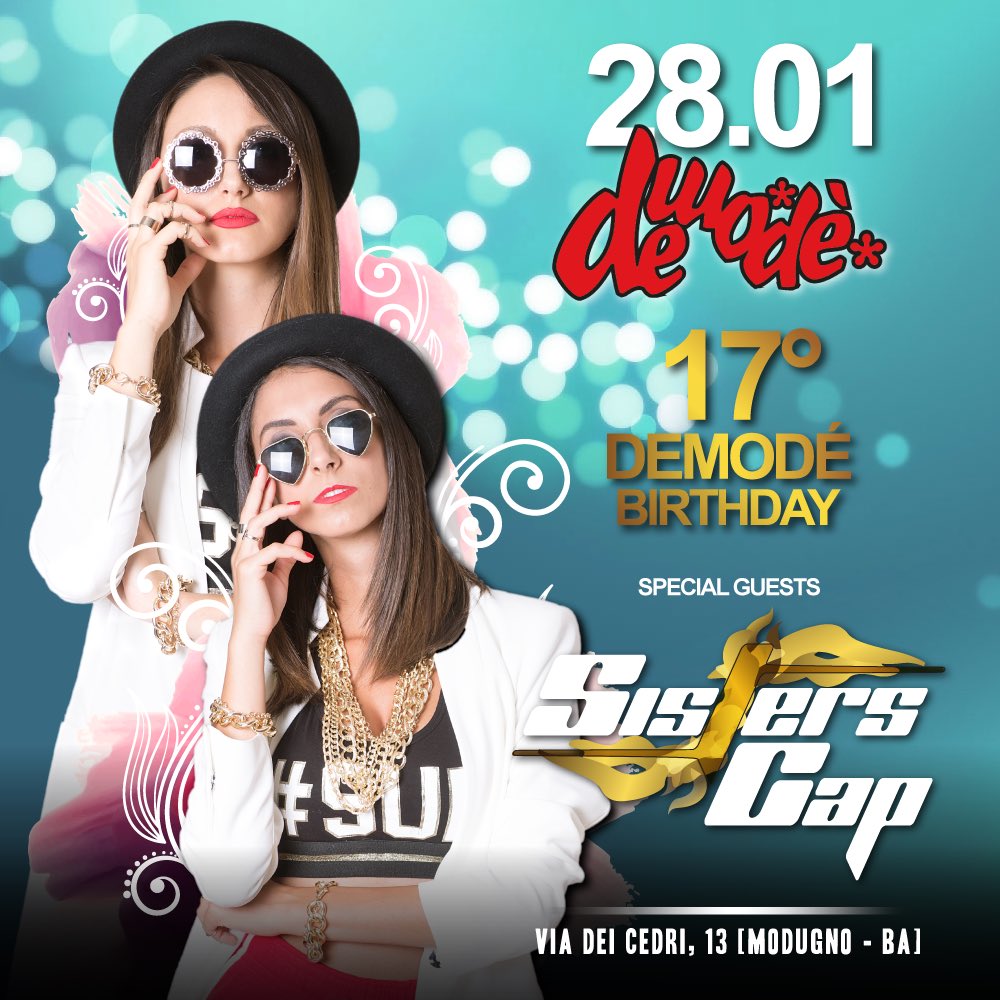 sisterscap's tweet image. 🇮🇹 Ci vediamo sabato @DemodeClub (Modugno-BA) 🎉🙌💥

🇬🇧 See u saturday night @ #DemodèClub (Bari-Italy) 🎉🙌💥