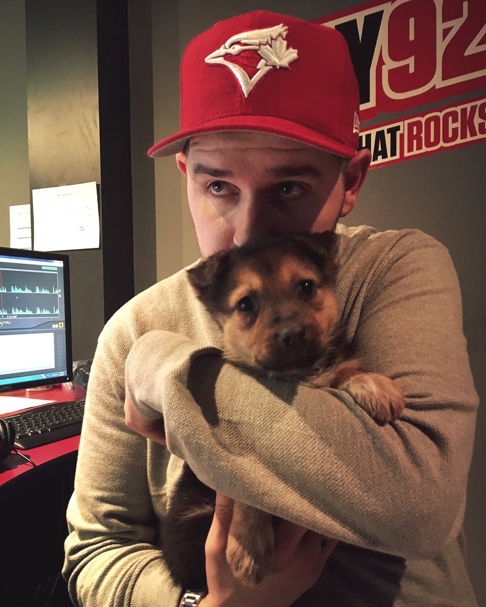 JDfromCJAY's tweet photo. We've had some decent ideas before, but nothing as great as bringing in puppies for some #BellLetsTalk puppy therapy during the show! https://t.co/7XA6jzNNwT