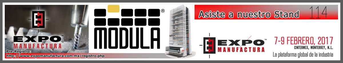 ModulaMX's tweet image. MODULA  estará presente en EXPO MANUFACTURA 2017! Stand 114 #expomanufactura2017 @expomanufactura #automation
modula.mx/expo-manufactu…