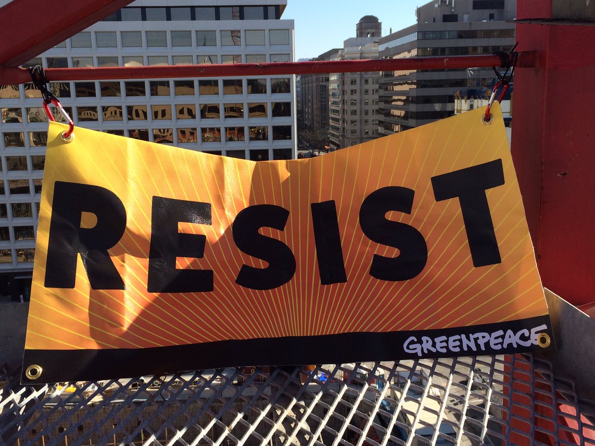 LIVE: With <a href="/greenpeaceusa/">Greenpeace USA</a> sending a message of resistance the White House and the world cannot ignore. #ResistOften