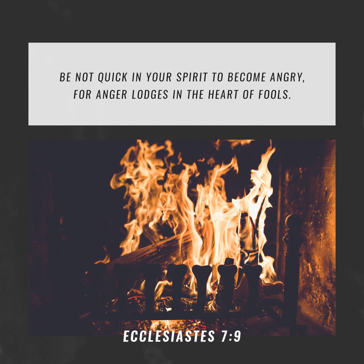 YouVersion's tweet photo. Be not quick in your spirit to become angry,for anger lodges in the heart of fools. https://t.co/gZ0QtDI9Cb https://t.co/rmR2ffxWUK