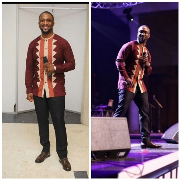 Vans_Kere's tweet photo. Dare Art-Alade on concert, in our Burgundy and Beige colored mixed Shirt #MMR2016 @darey #Vanskere #fashion #men https://t.co/QHkBy59dbC