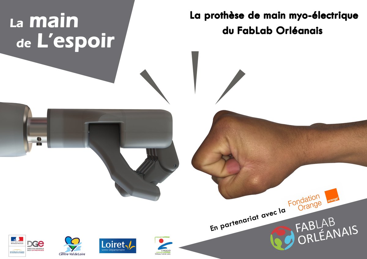 FABLABORL's tweet image. #FabLab a recruté 5 #etudiants en #alternance pour travailler sur la #main de l'espoir #numerique #diy #merci @FondationOrange @Cnamcentre
