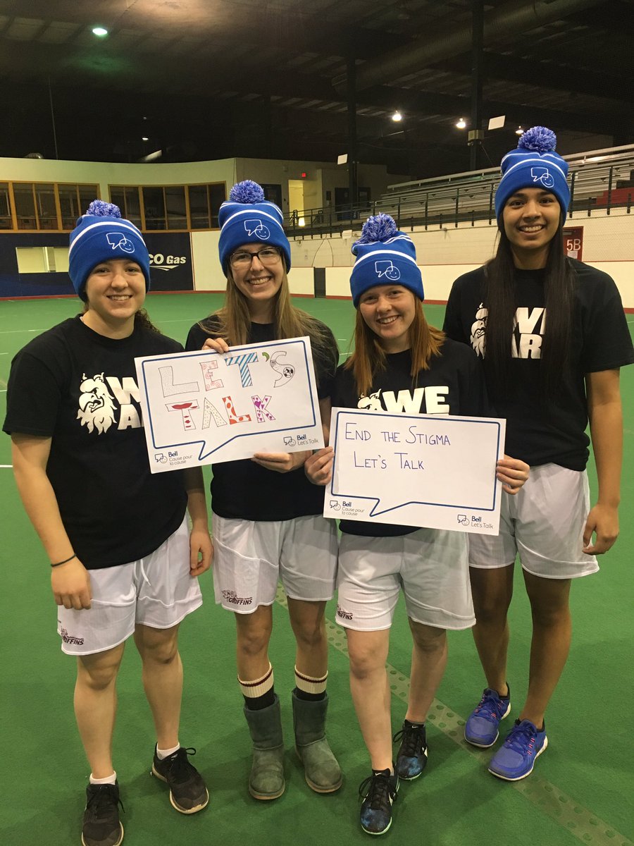 Griffins_WSOC's tweet photo. Make some noise for mental health! @Bell_LetsTalk @MacEwanGriffins #oneteamformentalhealth #BellLetsTalk https://t.co/EddhWZpqH2