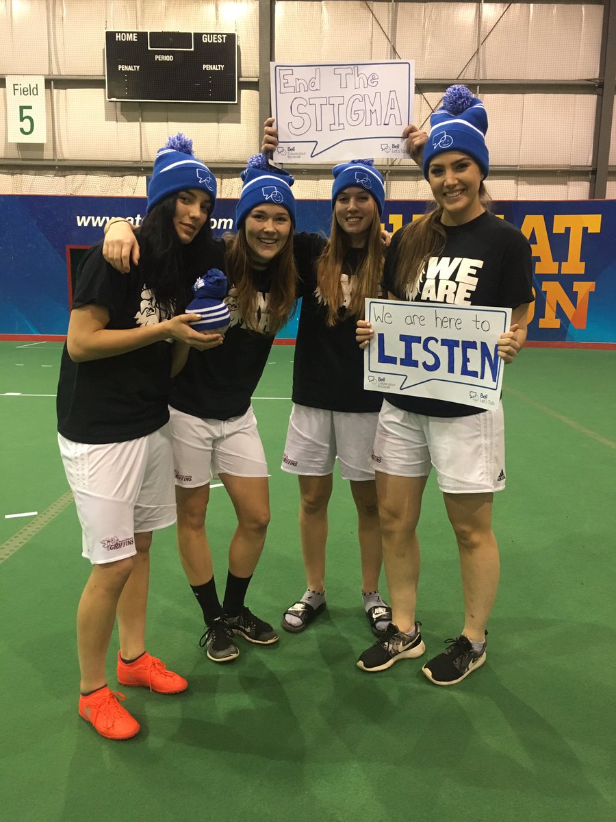 Griffins_WSOC's tweet photo. Make some noise for mental health! @Bell_LetsTalk @MacEwanGriffins #oneteamformentalhealth #BellLetsTalk https://t.co/EddhWZpqH2