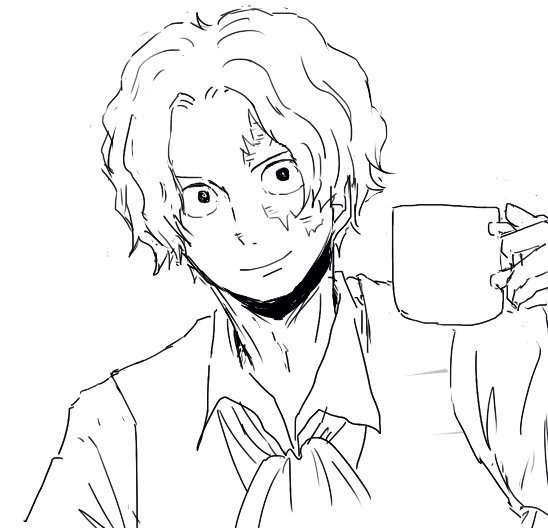リクの漫画描いてるんですが、明日からまたしばらく描けない日が続くので今日描いたサボのコマだけ上げときます(^・^) 