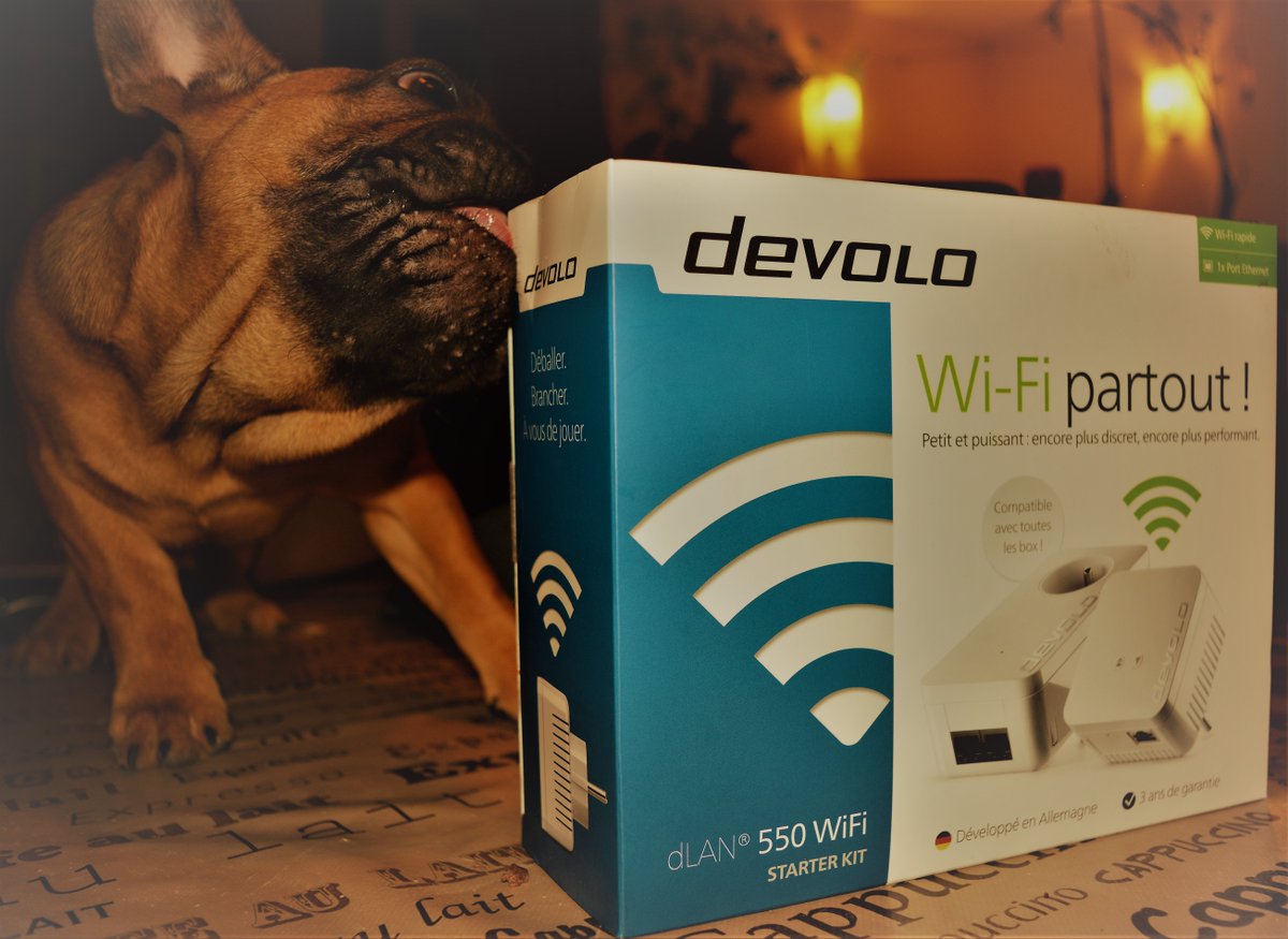 LeCafeDuGeek's tweet photo. Un chi... Un pack DLAN 550 #Wifi de la marque #Devolo est à gagner. Pour participer : RT + Follow @devoloAG et @lecafedugeek 😉 (TAS le 3/02) https://t.co/7ZY9AgEybP