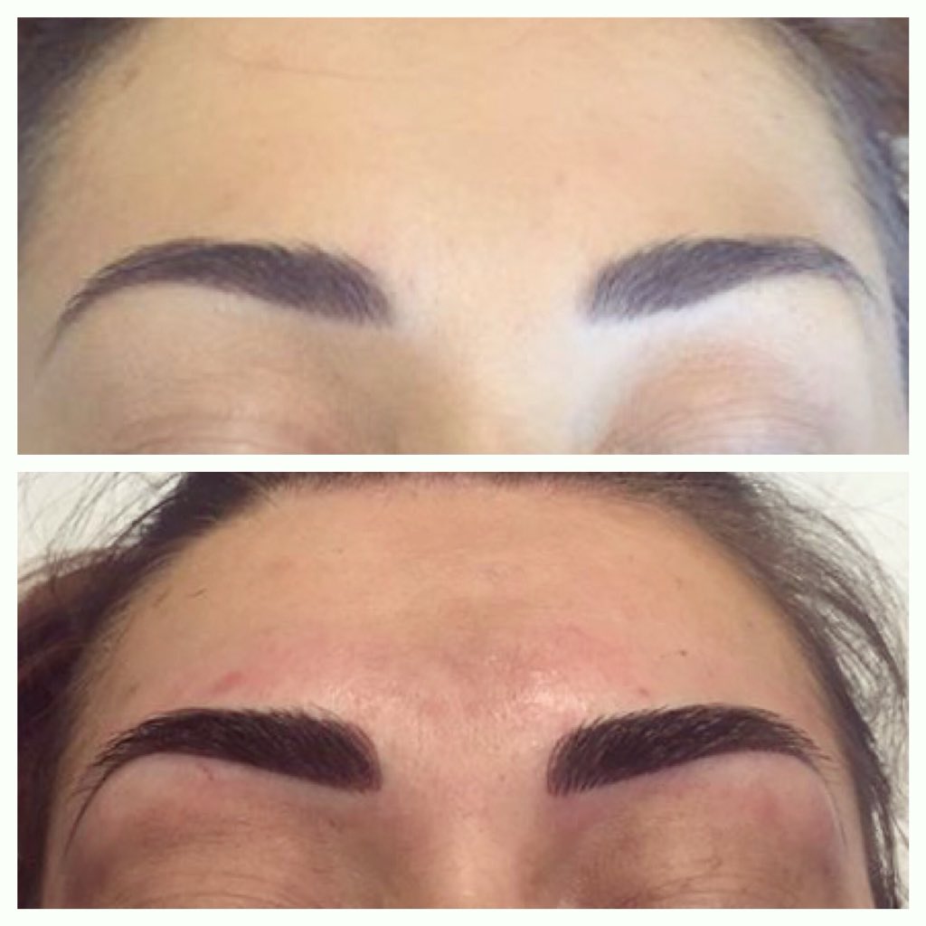 FaceFacts2's tweet image. Semi-permanent Topped Up Eyebrows before and after..
