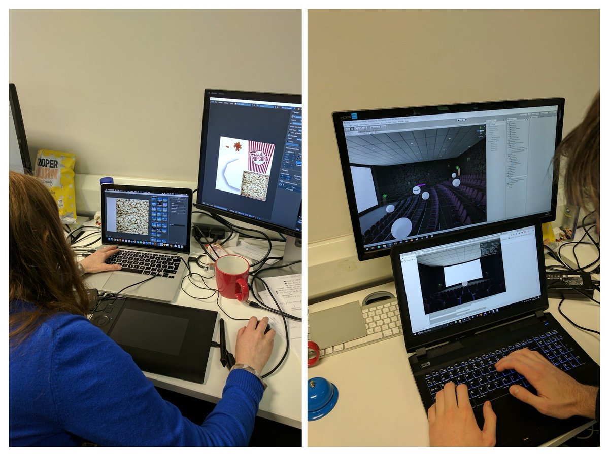 TengioLtd's tweet photo. Working on creating our own #VR cinema theatre and we need popcorn to go along with it! #oclus #virtualreality #3Dmodeling https://t.co/gStnldFy1d