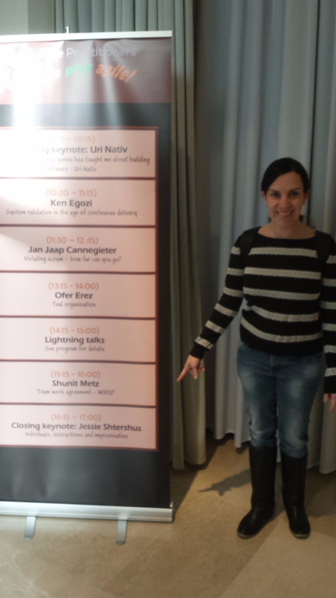 TheImprovEffect's tweet photo. Shalom and Hello! Excited to give the closing keynote in Israel at #APIL17!! #agile #rehovsumsum #improv https://t.co/zbefeXri9H