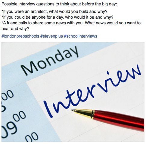 Yellowbirdeduc's tweet photo. Possible interview questions to think about before the big day...
#londonprepschools #elevenplus #schoolinterviews https://t.co/EhAqPRzfkl