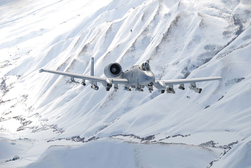 SaveTheA10's tweet photo. A Hawg from the 190th FS, @124FighterWing , Idaho ANG, flies over the Sawtooth Range, Idaho, USAF photo #WarthogWednesday https://t.co/NorL2QzLYx