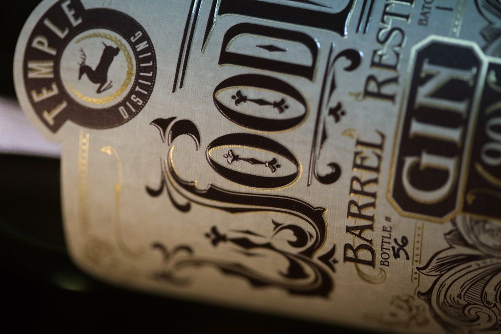 TheDieline's tweet image. We asked Scott Wetzel of @FreshBreadD all about designing this striking gin from @TempleDistilled bit.ly/2jEa1o1 #packaging #design