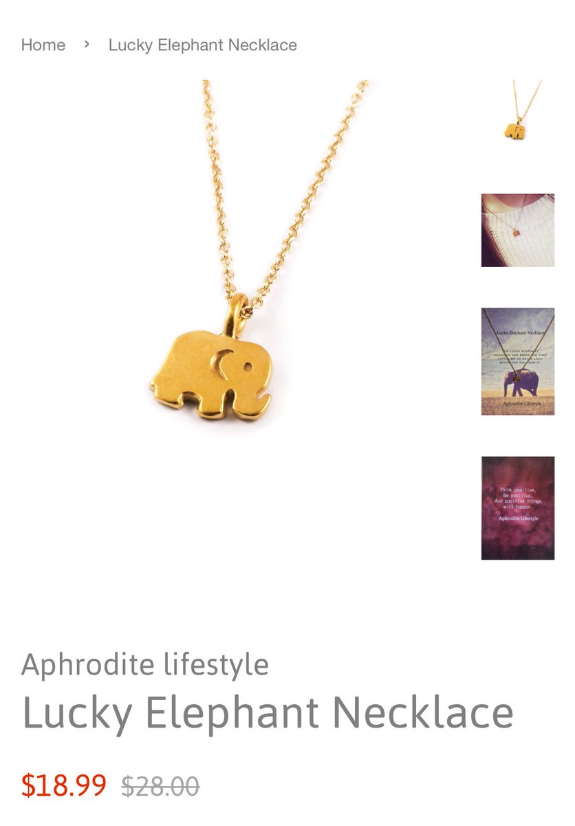 ShopatAphrodite's tweet photo. Our Lucky Elephant Necklace is now available for just $18.99!! And we have FREE worldwide shipping! link in bio ->☝️😍 https://t.co/HMZUYxS18u
