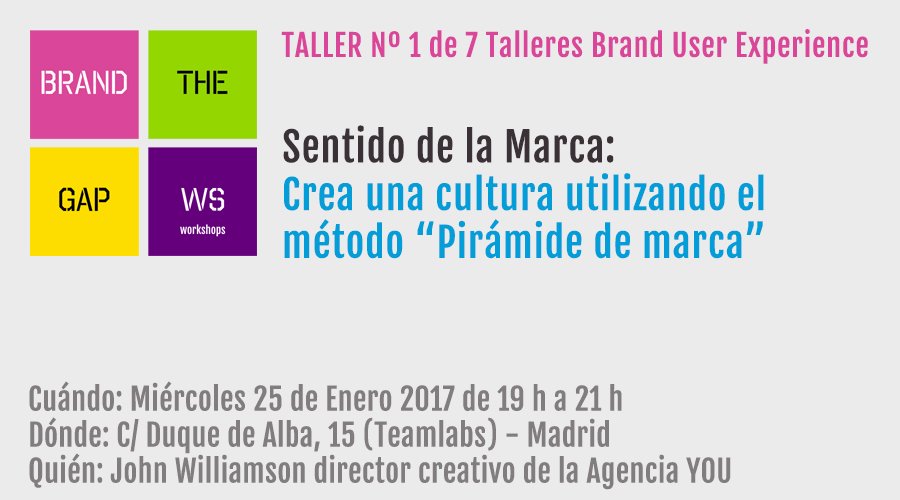 brandthegap's tweet photo. Faltan 5 horas. Quedan 2 plazas. Oferta EARLY BIRD (ahorras 40€) Taller  Nº 1 de 7 Talleres Brand User Experience  https://t.co/IiTKKWJG6V https://t.co/3AXVeTKD8c