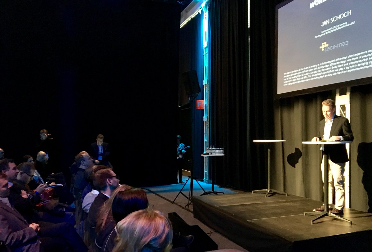 Leonteq_News's tweet photo. Jan Schoch welcomes guests at day 2 of the #worldwebforum #fintech event https://t.co/V9GdUBpd4I