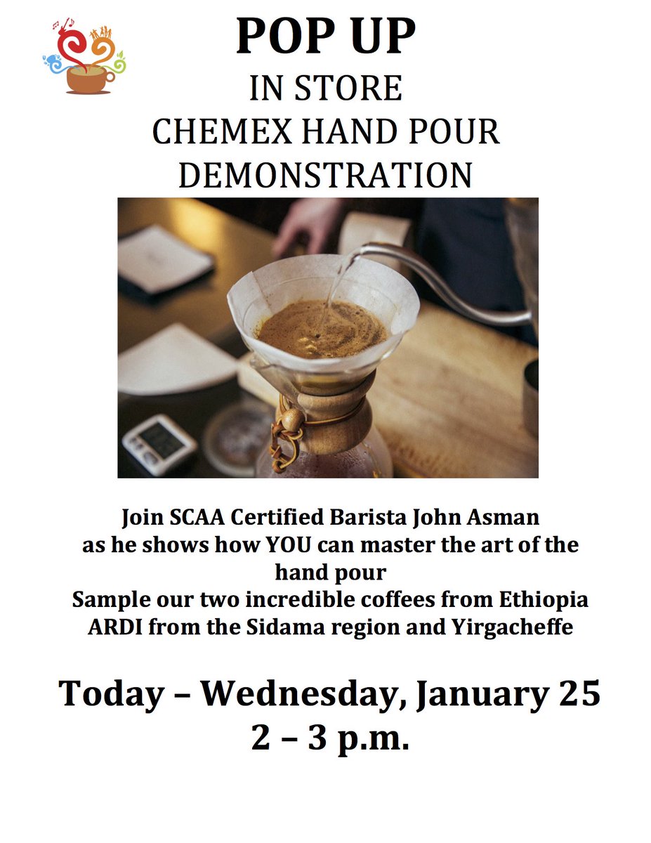 caffeamouri's tweet image. TODAY - POP UP HAND POUR DEMONSTRATION and TASTING #handpour #coffee #coffeegeek #coffeenerd #espresso #Ethiopia