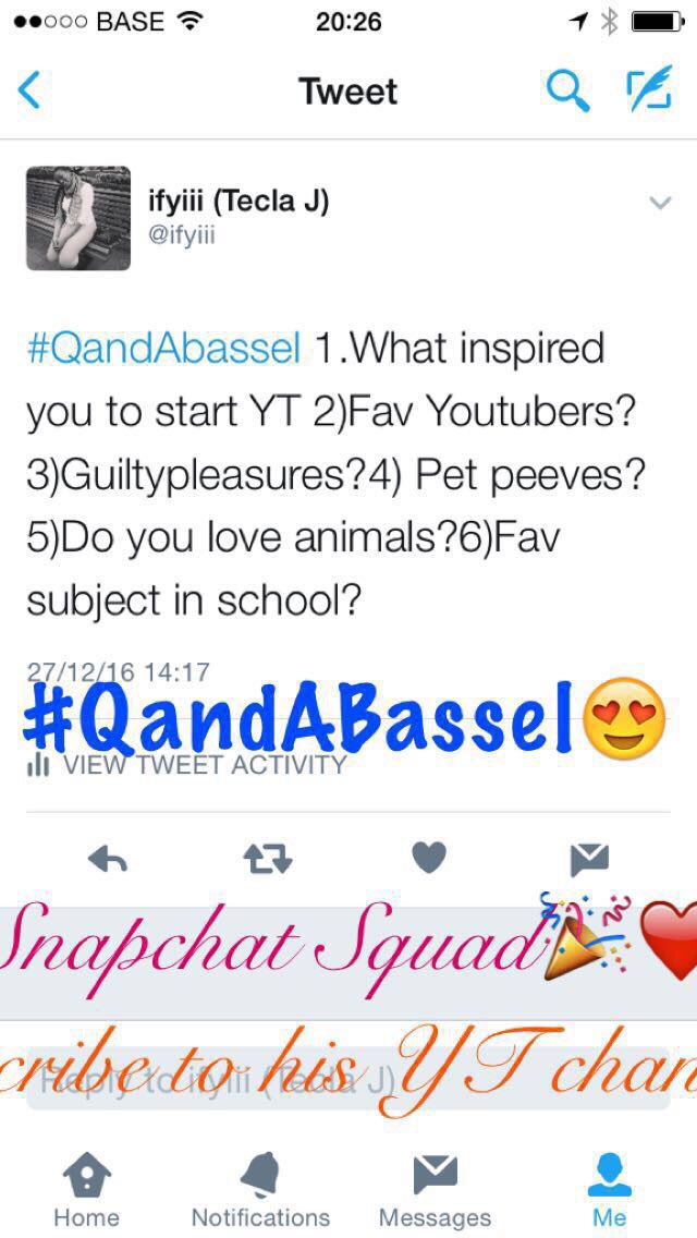 ifyiii's tweet photo. Looking forward to @mylifeasbassel  Q&amp;A vid 💖Go checkout his YT,sub,share with everyone,comment&amp;👍.Also send your Q's using #QandABassel https://t.co/sAzAYigspB