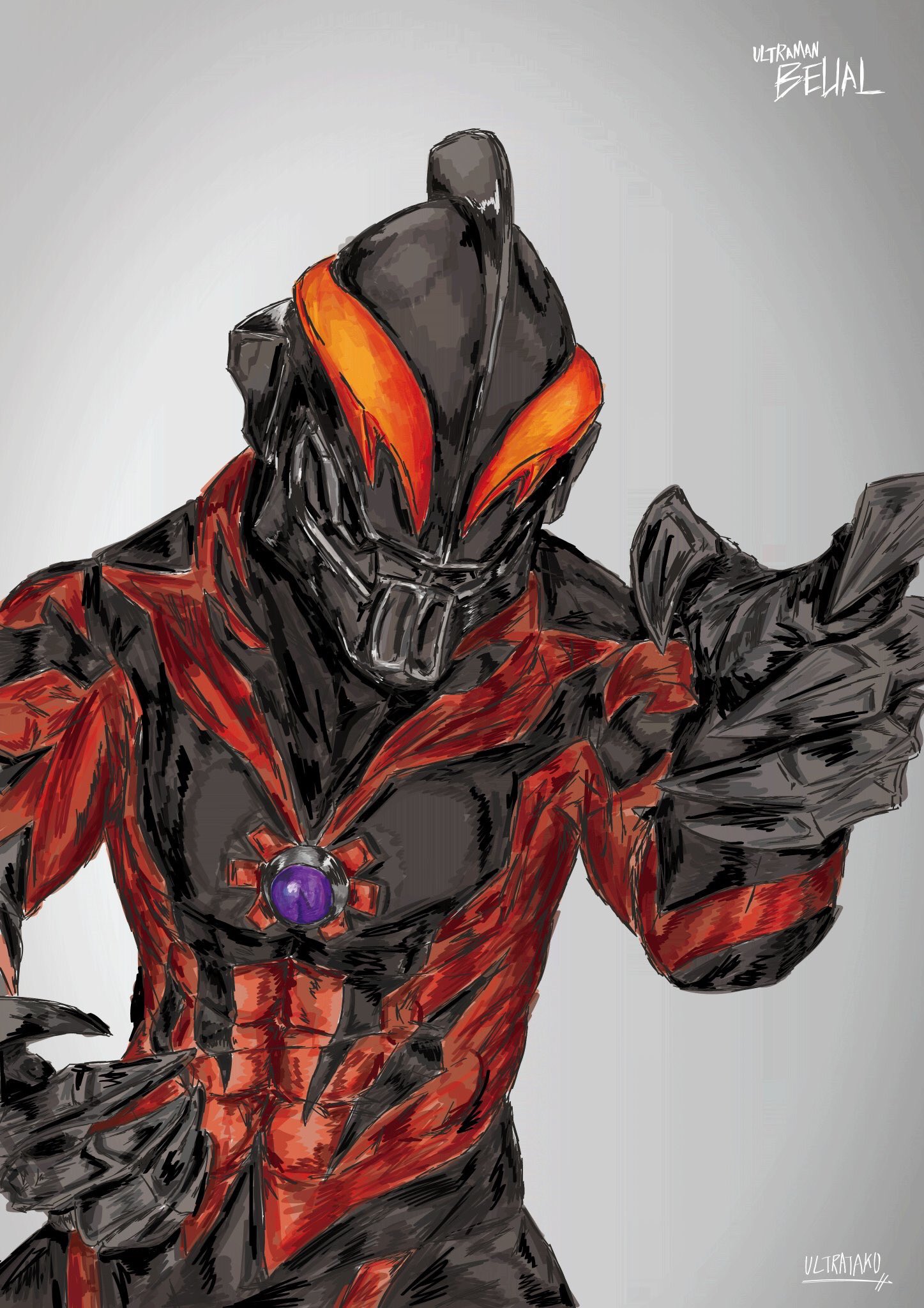Ultrataku この1年で描いたウルトラマンベリアル 大分描き方変えたんだな 1年前の奴 今見ると見てられないww ウルトラマンベリアル T Co Ripwlpdmdr Twitter