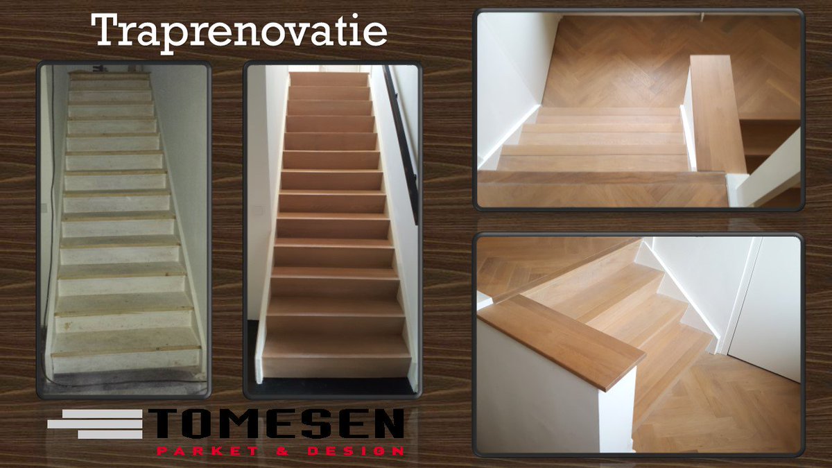 <a href="/TomesenParket/">Tomesen Parket</a>, meer dan alleen houtenvloeren. Wand en zelfs plafondbekleding maar ook traprenovatie. Informeer naar de mogelijkheden.