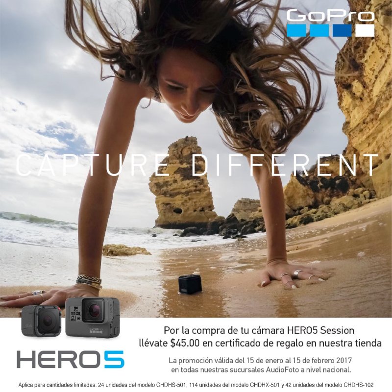 ComiendoPty's tweet photo. Al comprar una #GoPro #Hero5 #HeroSession5 o #HeroSession4 reclama tu regalo. Ven y #TeSorprenderas @AudioFotoPa https://t.co/Vc0bue2hS5