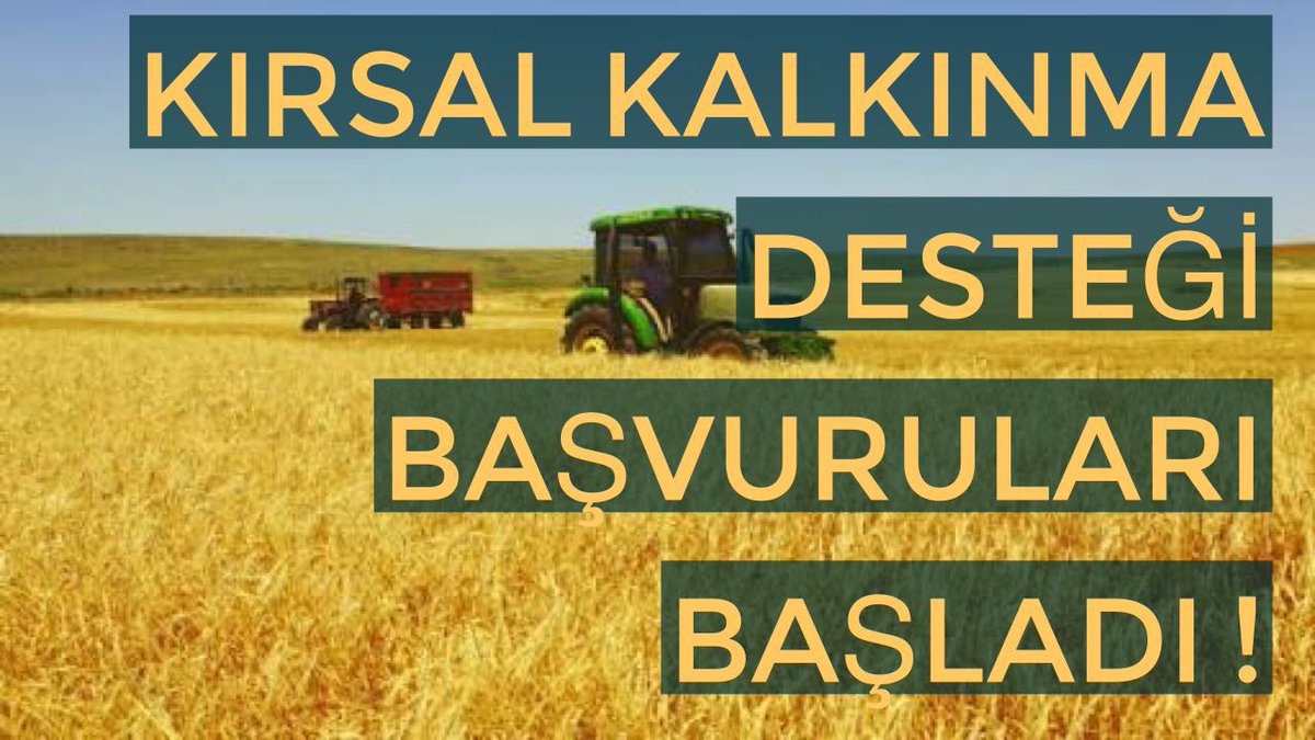 KIRSAL KALKINMA DESTEKLERİ BAŞLADI. 
BAŞVURU VE BİLGİ İÇİN