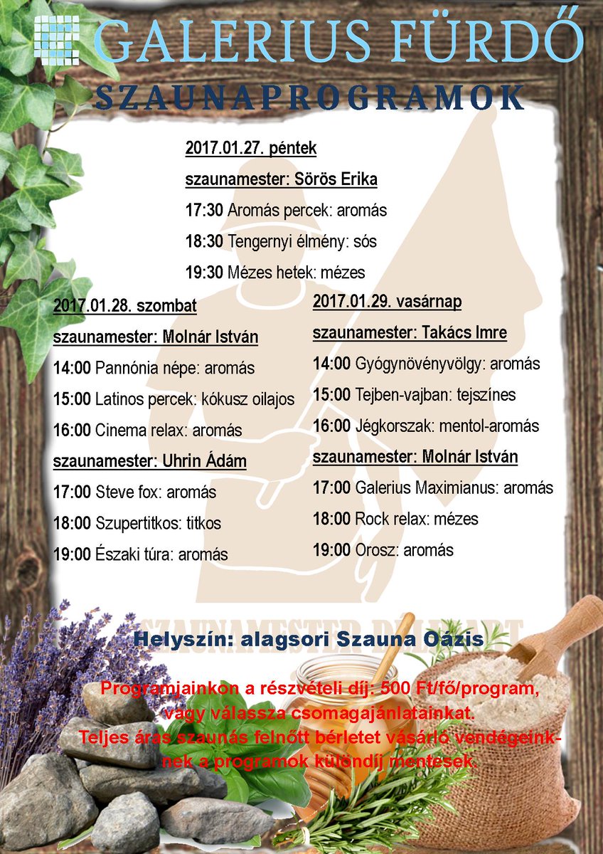 Galeriusfurdo's tweet photo. #galeriusfürdő #szaunaprogramok #siófok #gyertekelminéltöbben https://t.co/de3YTUSk18