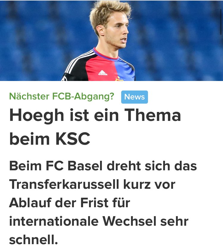Fc_Basel1's tweet photo. #FCBaselTransfer 
Wechselt Hoegh zum KSC? 

#rotblaulive #FCBasel #KSC https://t.co/z5OesLq4Te