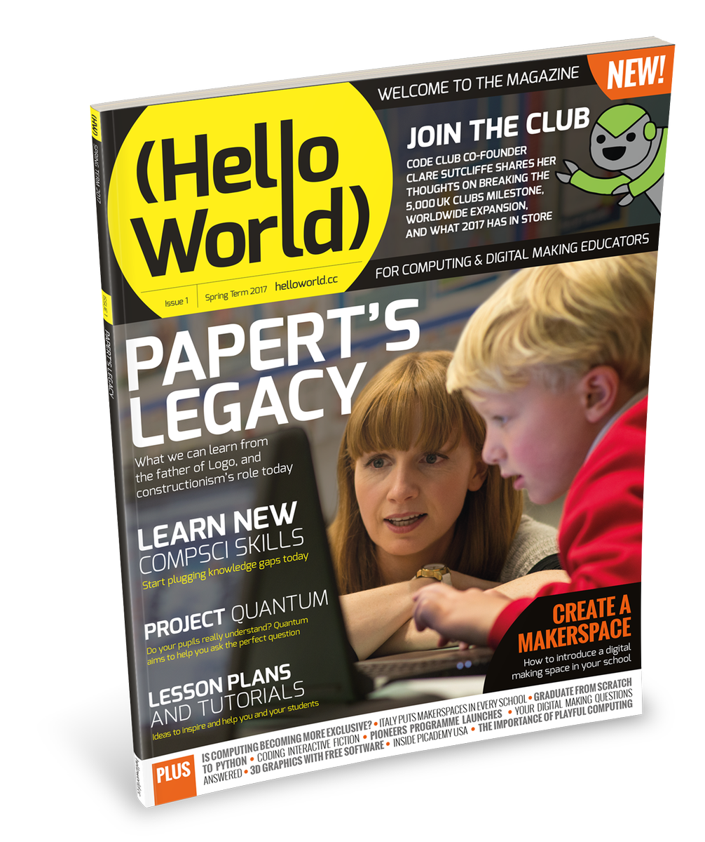 Meet <a href="/HelloWorld_Edu/">Hello World Magazine</a>. A brand new FREE computer science magazine for educators and digital makers. magpi.cc/2j4O9mB