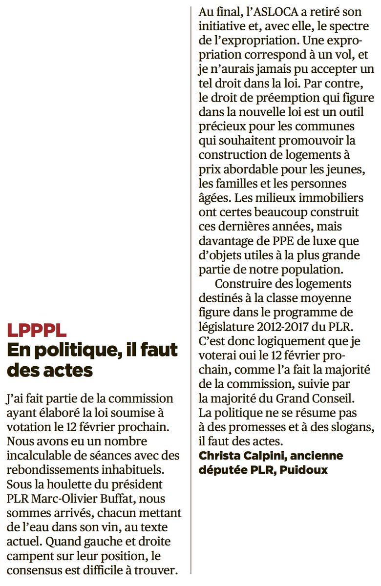 lpppl_oui's tweet photo. Christa Calpini, ancienne députée PLR membre de la commission qui a élaboré la #LPPPL, explique pourquoi elle soutient cette loi. #logement https://t.co/NwHbF5Ilog