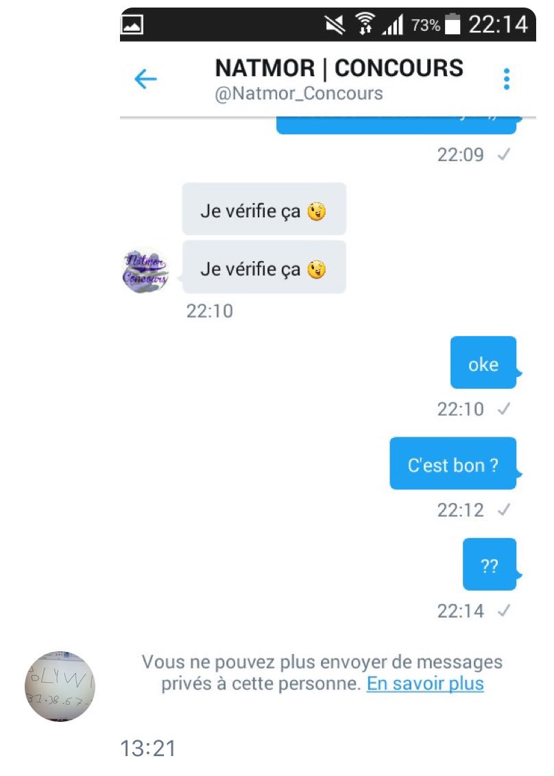 ANTI_ARNAQUE_FR's tweet photo. Méfiez vous de l'escroc @Natmor_Concours qui escroque ses clients : 8€ volés de nouveau ! à diffuser largement 🌝 #TeamAntiArnaque https://t.co/xg38XCLd0c